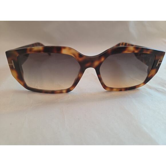 TOM FORD WYATT TF 989 55 B HAVANA W/ BLUE LENSES AUTHENTIC SUNGLASSES 56-15 main image 5